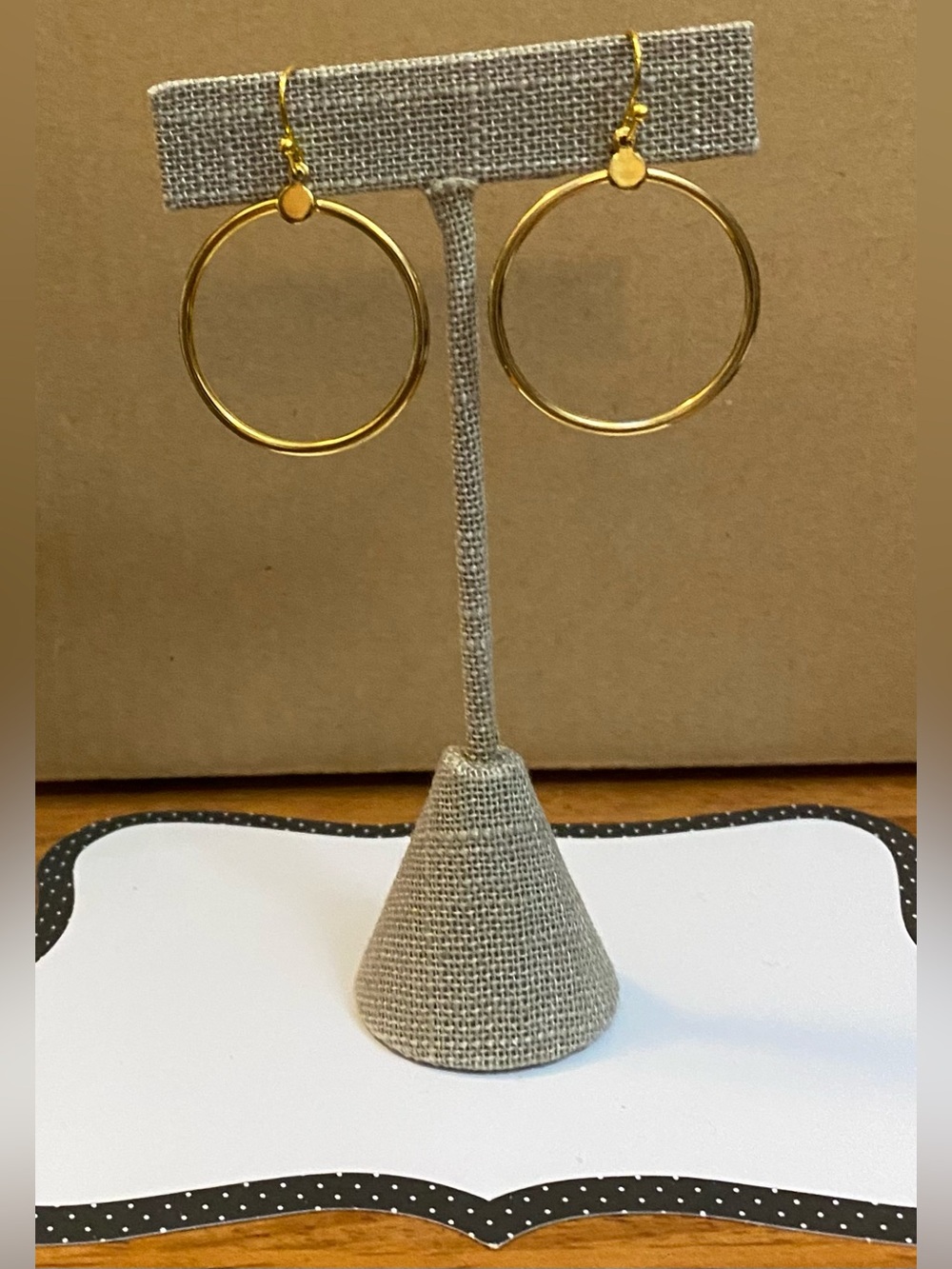Vintage Gold Hoop Drop Earrings - Women Jewelry